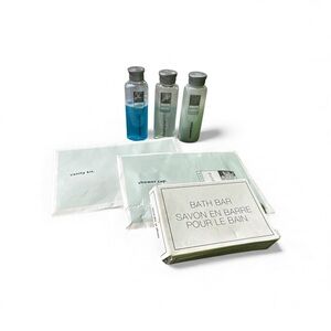 Hotel Toiletries Set of 6 with Bath Bar and Bottles Shampoo Travel